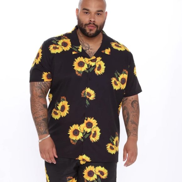Sunflower Men's Button Down Short Sleeve Large - Picture 12 of 12